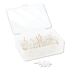 U Brands Standard Push Pins, Plastic, Clear, Gold Pin, 7/16", 100/Pack (3087U0624)