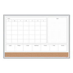 U Brands 4N1 Magnetic Dry Erase Combo Board, 36 x 24, White/Natural (3891U0001)