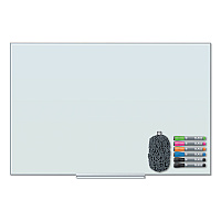 U Brands Floating Glass Dry Erase Board, 36 x 24, White (3975U0001)