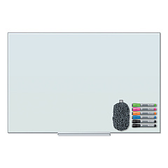 U Brands Floating Glass Dry Erase Board, 36 x 24, White (3975U0001)