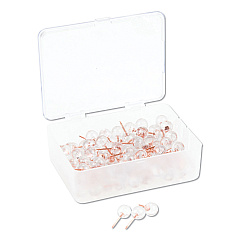 U Brands Fashion Sphere Push Pins, Plastic, Clear/Rose Gold, 7/16", 100/Pack (3089U0624)