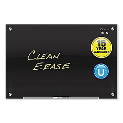 Quartet Infinity Black Glass Magnetic Marker Board, 96 x 48 (G9648B)