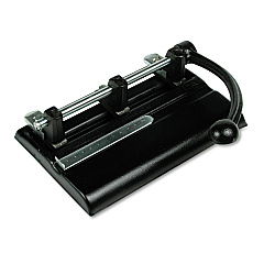Master 40-Sheet High-Capacity Lever Action Adjustable Two- to Seven-Hole Punch, 13/32" Holes, Black (1340PB)