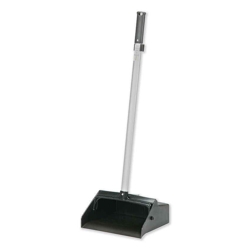 AbilityOne 7290014606663, SKILCRAFT, Lobby Dustpan, 12 x 11 Hopper, 32" Aluminum Handle, Black/Silver