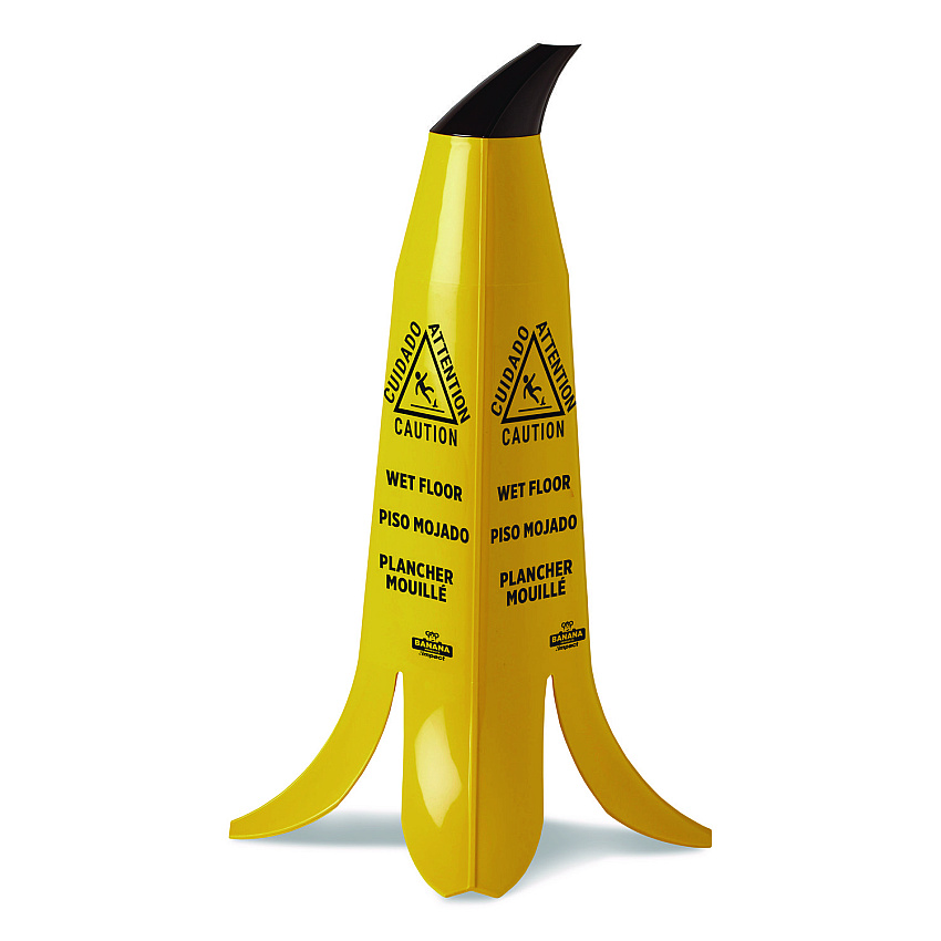 Impact Banana Wet Floor Cones, 11 x 11.15 x 23.25, Yellow/Brown/Black (B1001)