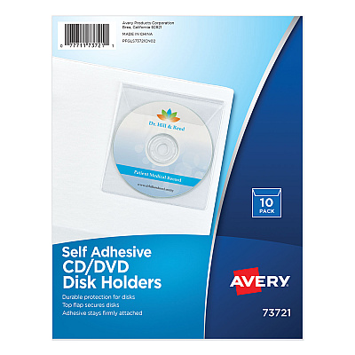 Avery Self-Adhesive Media Pockets, 10/Pack (73721)