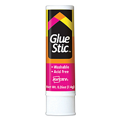 Avery Permanent Glue Stic, 0.26 oz, Applies White, Dries Clear (00166)