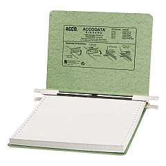 ACCO PRESSTEX Covers with Storage Hooks, 2 Posts, 6" Capacity, 9.5 x 11, Light Green (54115)