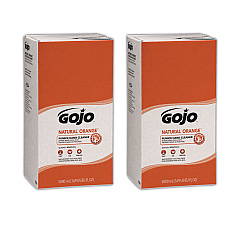 GOJO NATURAL ORANGE Pumice Hand Cleaner Refill, Citrus Scent, 5,000 mL, 2/Carton (7556)