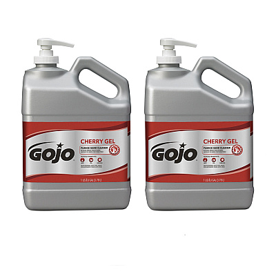 GOJO Cherry Gel Pumice Hand Cleaner, Cherry Scent, 1 gal Bottle, 2/Carton (235802)