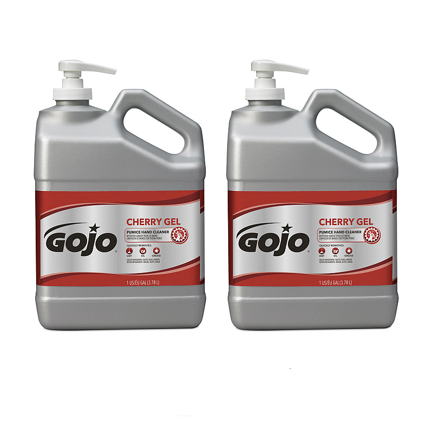GOJO Cherry Gel Pumice Hand Cleaner, Cherry Scent, 1 gal Bottle, 2/Carton (235802)