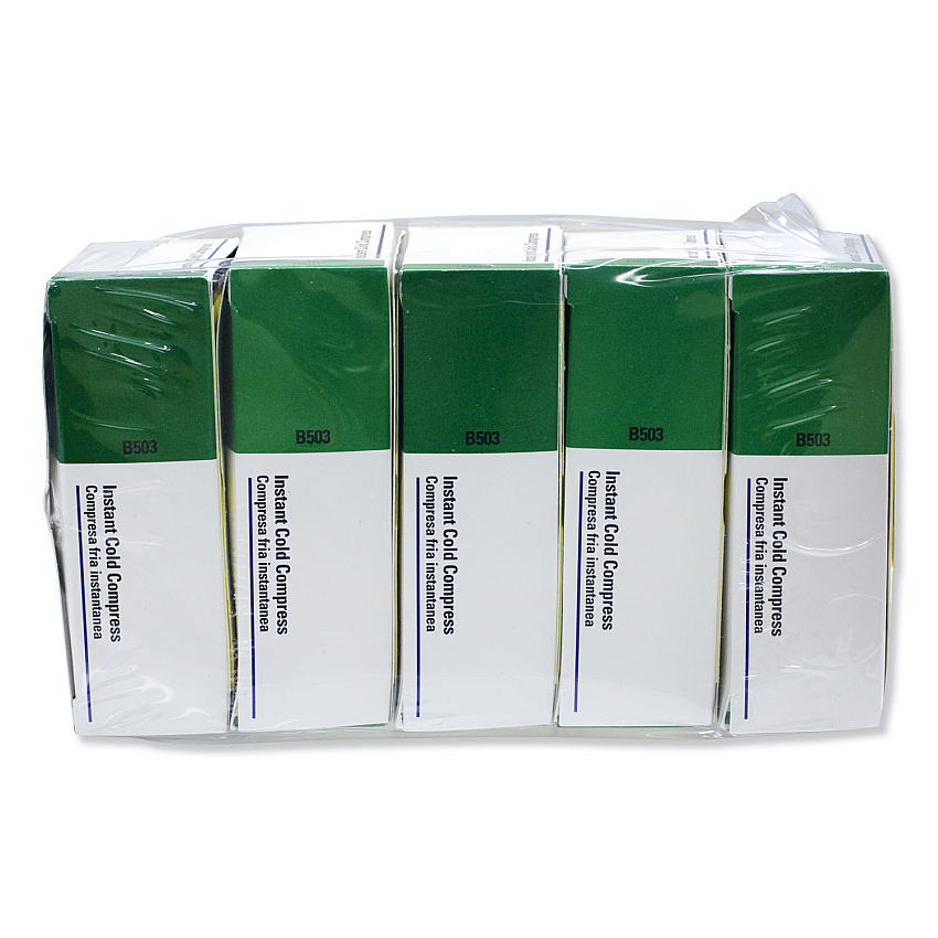 First Aid Only Instant Cold Compress, 5 Compress/Pack, 4 x 5, 5/Pack (B5035)