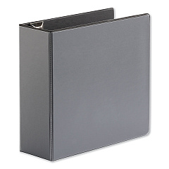 Universal Deluxe Easy-to-Open D-Ring View Binder, 3 Rings, 4" Capacity, 11 x 8.5, Black (UNV30753)