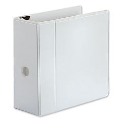 Universal Deluxe Easy-to-Open D-Ring View Binder, 3 Rings, 5" Capacity, 11 x 8.5, White (UNV30756)