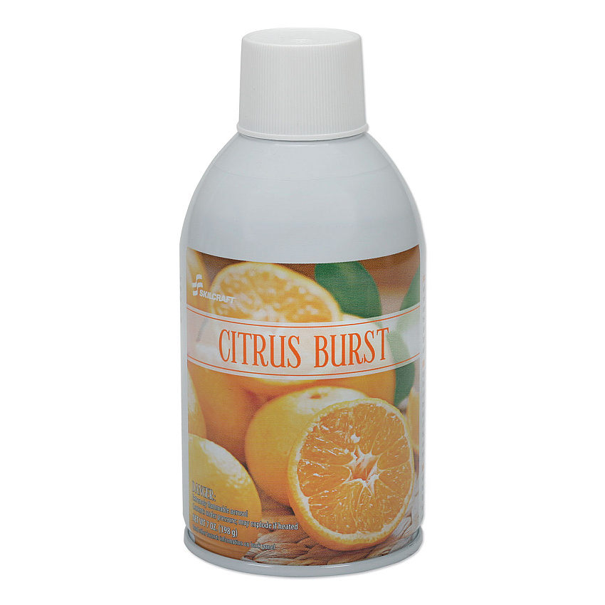 AbilityOne 6840014598263, SKILCRAFT, Zep Meter Mist Refills, Citrus Burst, 10 oz Aerosol Spray, 12/Box