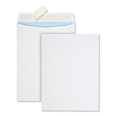 Quality Park Redi-Strip Security Tinted Envelope, #10 1/2, Square Flap, Redi-Strip Closure, 9 x 12, White, 100/Box (44926)