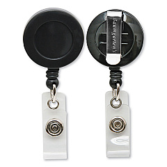 SICURIX ID Card Reel with Belt Clip, 30" Extension, Black (68824)
