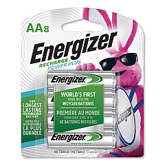 Energizer NiMH Rechargeable AA Batteries, 1.2 V, 8/Pack (NH15BP8)