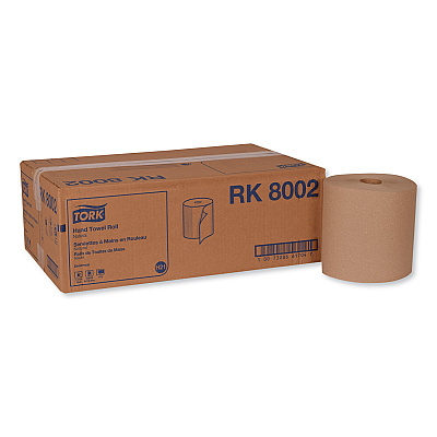 Tork Universal Hand Towel Roll, 7.88" x 800 ft, Natural, 6 Rolls/Carton (RK8002)