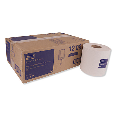 Tork Centerfeed Hand Towel, 2-Ply, 7.6 x 11.8, White, 500/Roll, 6 Rolls/Carton (120932)