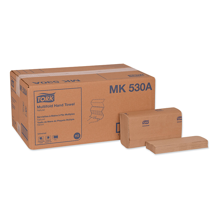 Tork Universal Multifold Hand Towel, 9.13 x 9.5, Natural, 250/Pack, 16 Packs/Carton (MK530A)