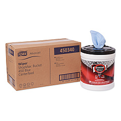 Tork Advanced ShopMax Wiper 450, 8.5 x 10, Blue, 200/Bucket, 2 Buckets/Carton (450340)