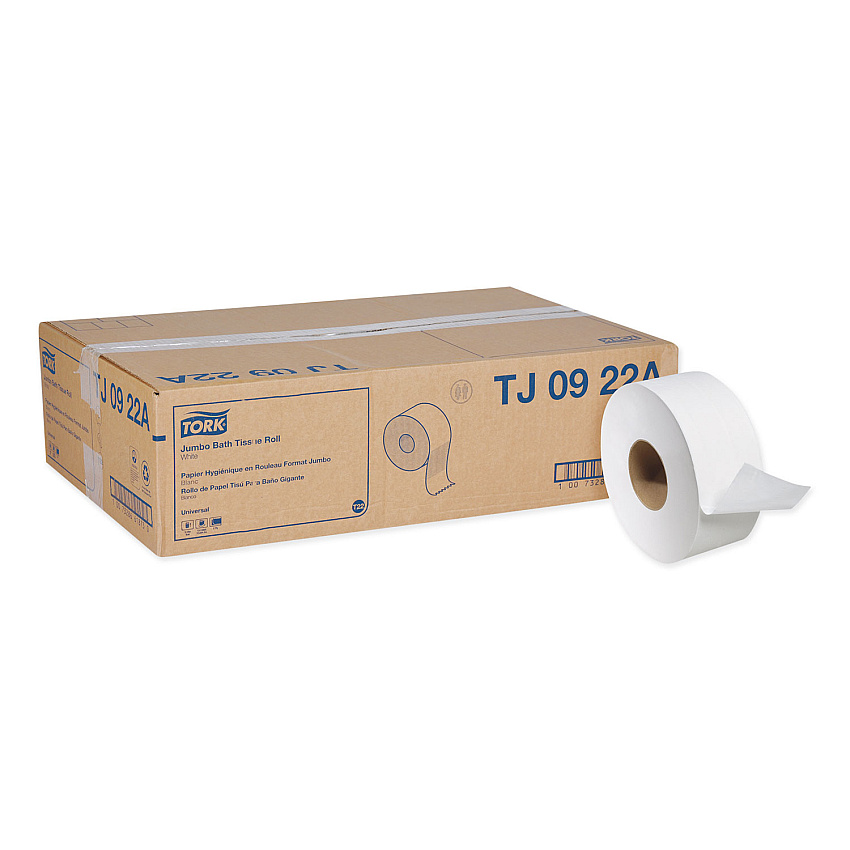 Tork Universal Jumbo Bath Tissue, Septic Safe, 2-Ply, White, 3.48" x 1,000 ft, 12/Carton (TJ0922A)