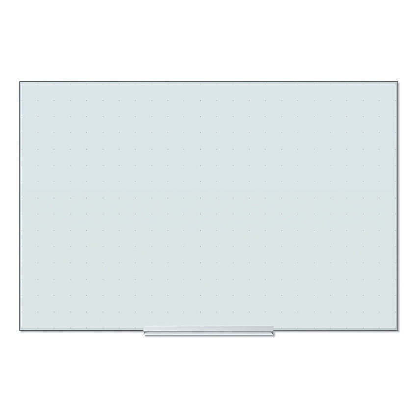 U Brands Floating Glass Ghost Grid Dry Erase Board, 36 x 24, White (2798U0001)