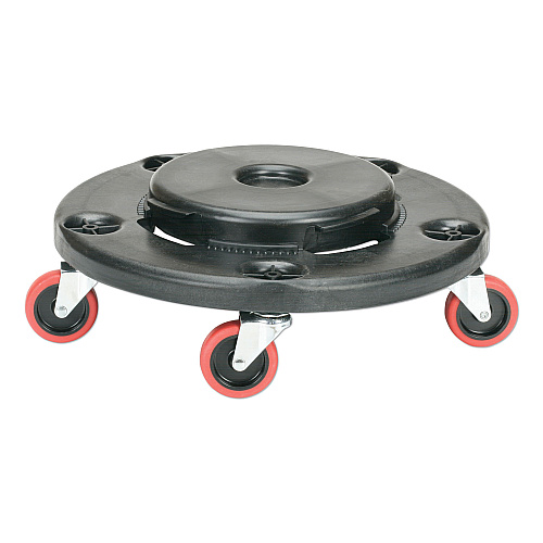 AbilityOne 7240016811787 SKILCRAFT Trash Can Dolly, 350 lb Capacity, 17.75" x 6", Black/Red