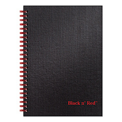 Black n' Red Hardcover Twinwire Notebook, SCRIBZEE Compatible, 1 Subject, Wide/Legal Rule, Black Cover, 8.25 x 5.88, 70 Sheets (L67000)