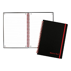 Black n' Red Flexible Cover Twinwire Notebook, SCRIBZEE Compatible, 1 Subject, Wide/Legal Rule, Black Cover, 8.25 x 5.63, 70 Sheets (C67009)