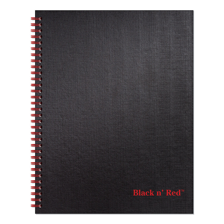 Black n' Red Hardcover Twinwire Notebook, SCRIBZEE Compatible, 1 Subject, Wide/Legal Rule, Black Cover, 11 x 8.5, 70 Sheets (K67030)