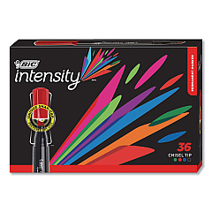 BIC Intensity Chisel Tip Permanent Marker Value Pack, Broad Chisel Tip, Assorted Colors, 36/Pack (GPMM36AST)