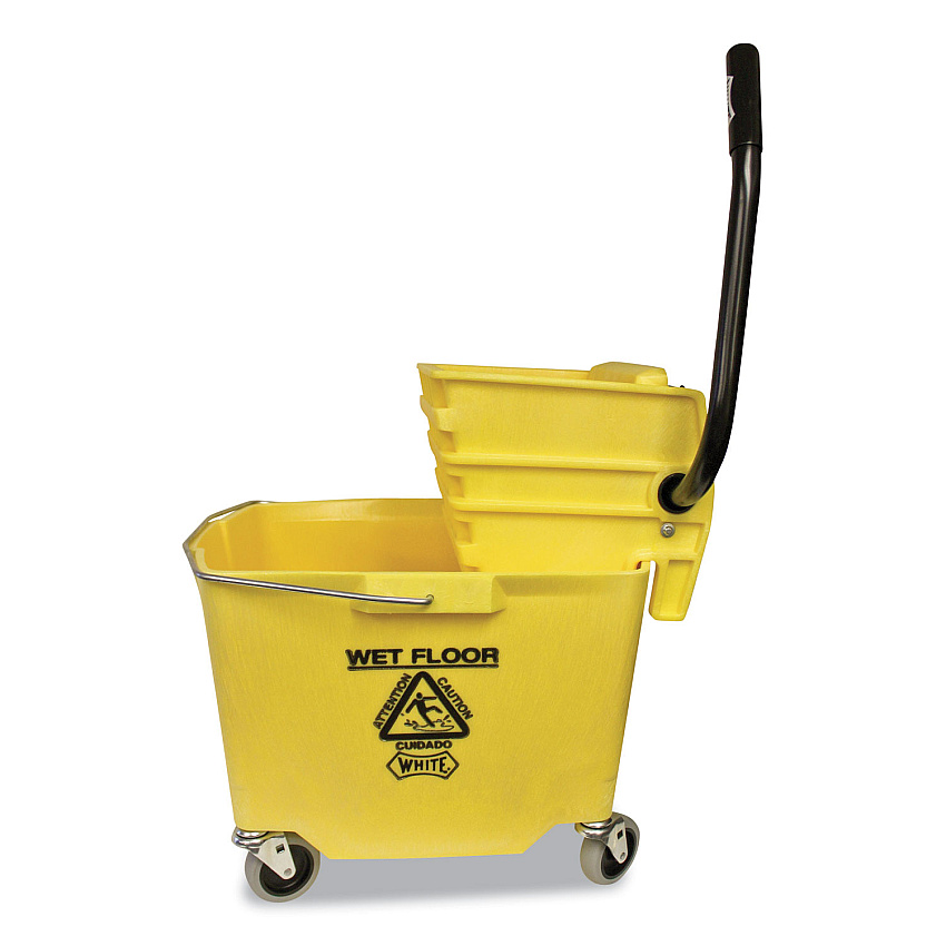 Impact Side-Press Squeeze Wringer/Plastic Bucket Combo, 12 to 32 oz, Yellow (6Y26353Y)