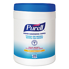 PURELL Sanitizing Hand Wipes, 6.75 x 6, White, 270/Canister, 6 Canisters/Carton (911306CT)