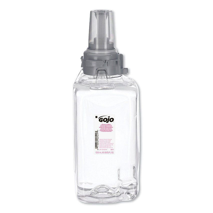 GOJO Clear and Mild Foam Handwash Refill, For ADX-12 Dispenser, Fragrance-Free, 1,250 mL Refill, 3/Carton (881103)