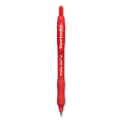 Paper Mate Profile Gel Pen, Retractable, Medium 0.7 mm, Red Ink, Translucent Red Barrel, Dozen (2095463)