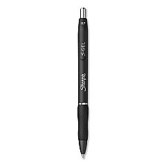Sharpie S-Gel S-Gel High-Performance Gel Pen, Retractable, Medium 0.7 mm, Black Ink, Black Barrel, Dozen (2096159)