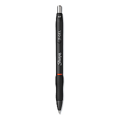 Sharpie S-Gel S-Gel High-Performance Gel Pen, Retractable, Medium 0.7 mm, Red Ink, Black Barrel, Dozen (2096158)