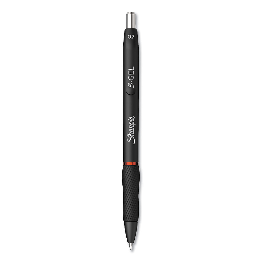 Sharpie S-Gel S-Gel High-Performance Gel Pen, Retractable, Medium 0.7 mm, Red Ink, Black Barrel, Dozen (2096158)