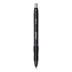 Sharpie S-Gel S-Gel High-Performance Gel Pen, Retractable, Bold 1 mm, Blue Ink, Black Barrel, Dozen (2096187)