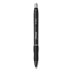 Sharpie S-Gel S-Gel High-Performance Gel Pen, Retractable, Bold 1 mm, Black Ink, Black Barrel, 4/Pack (2096155)