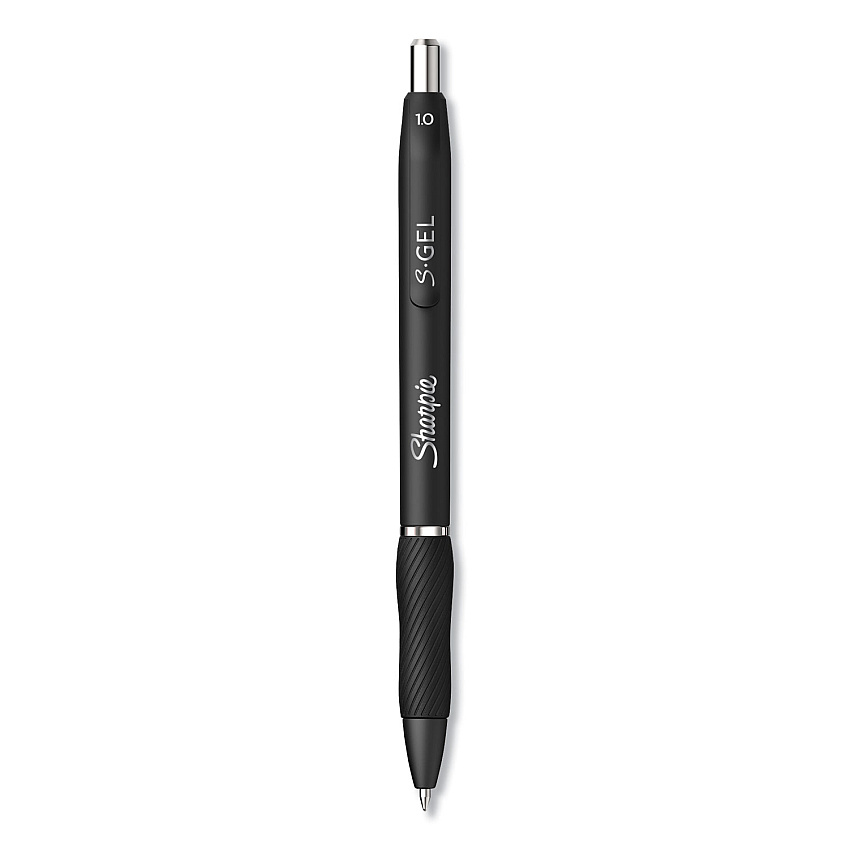 Sharpie S-Gel S-Gel High-Performance Gel Pen, Retractable, Bold 1 mm, Black Ink, Black Barrel, 4/Pack (2096155)