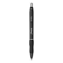Sharpie S-Gel S-Gel High-Performance Gel Pen, Retractable, Fine 0.5 mm, Black Ink, Black Barrel, Dozen (2096145)