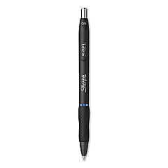 Sharpie S-Gel S-Gel High-Performance Gel Pen, Retractable, Fine 0.5 mm, Blue Ink, Black Barrel, Dozen (2096146)