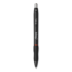Sharpie S-Gel S-Gel High-Performance Gel Pen, Retractable, Bold 1 mm, Red Ink, Black Barrel, Dozen (2096136)
