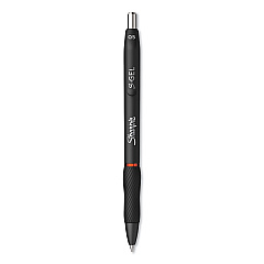Sharpie S-Gel S-Gel High-Performance Gel Pen, Retractable, Fine 0.5 mm, Red Ink, Black Barrel, Dozen (2096166)