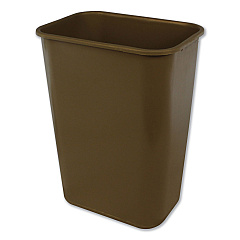 Impact Soft-Sided Wastebasket, Rectangular, Polyethylene, 41 qt, Beige (7703BEI)