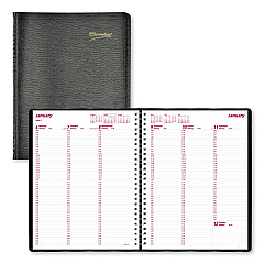 Brownline Essential Collection Weekly Appointment Book in Columnar Format, 11 x 8.5, Black Cover, 12-Month (Jan to Dec): 2023 (CB950BLK)