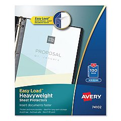 Avery Top-Load Poly Sheet Protectors, Heavy Gauge, Letter, Nonglare, 100/Box (74102)
